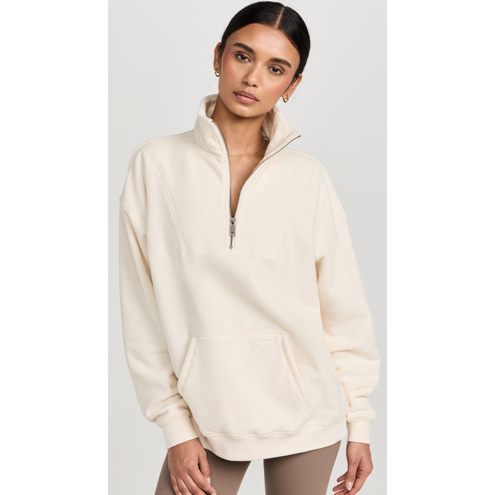 The Upside Regatta Jerome Quarter Zip Terry Sweatshirt White Medium